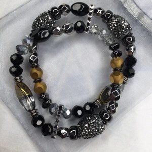 Fashion Double Stranded Stretch Beaded Bracelet